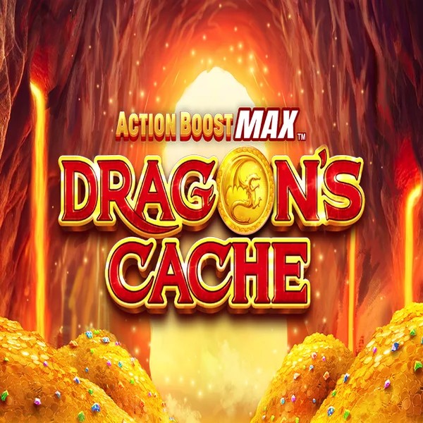 Action Boost Max Dragon's Cache online game logo by SpinPlay Games on mega-richescasino.uk.com