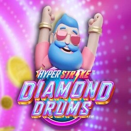 Hyper Strike Diamond Drums slot logo by Gameburger Studios at Mega Riches Casino